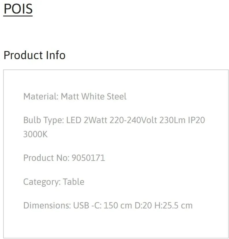 Veioza LED design decorativ POIS alba, NVL-9050171
