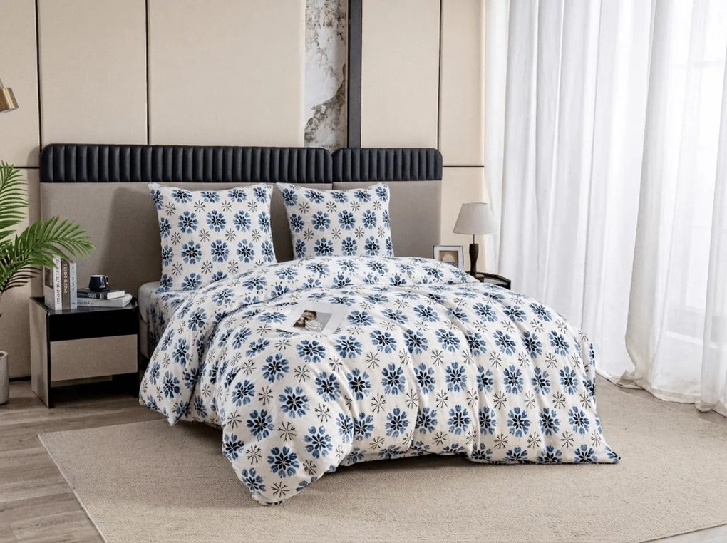 Lenjerie cocolino ICY FLAKES albă Dimensiune lenjerie de pat: 2 buc 70 x 90 cm | 200 x 220 cm