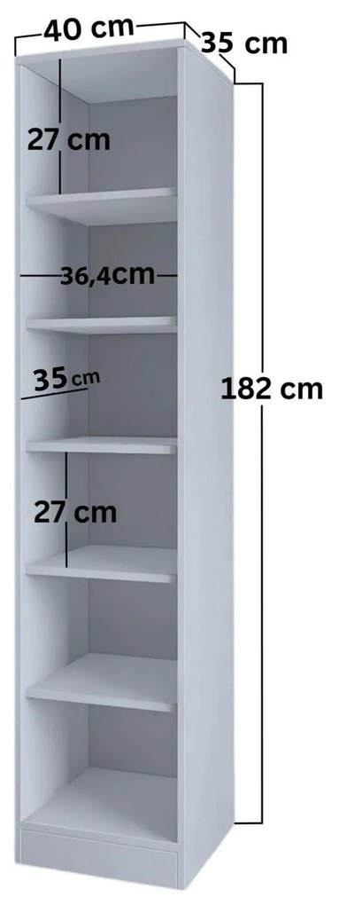 Dulap cu rafturi Luckiny (alb). 1127601
