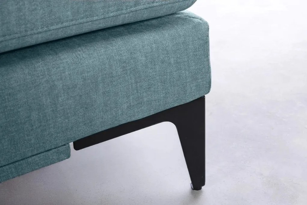 Coltar cu sezlong dreapta, Catifea albastru petrol, SIGNUM 315cm