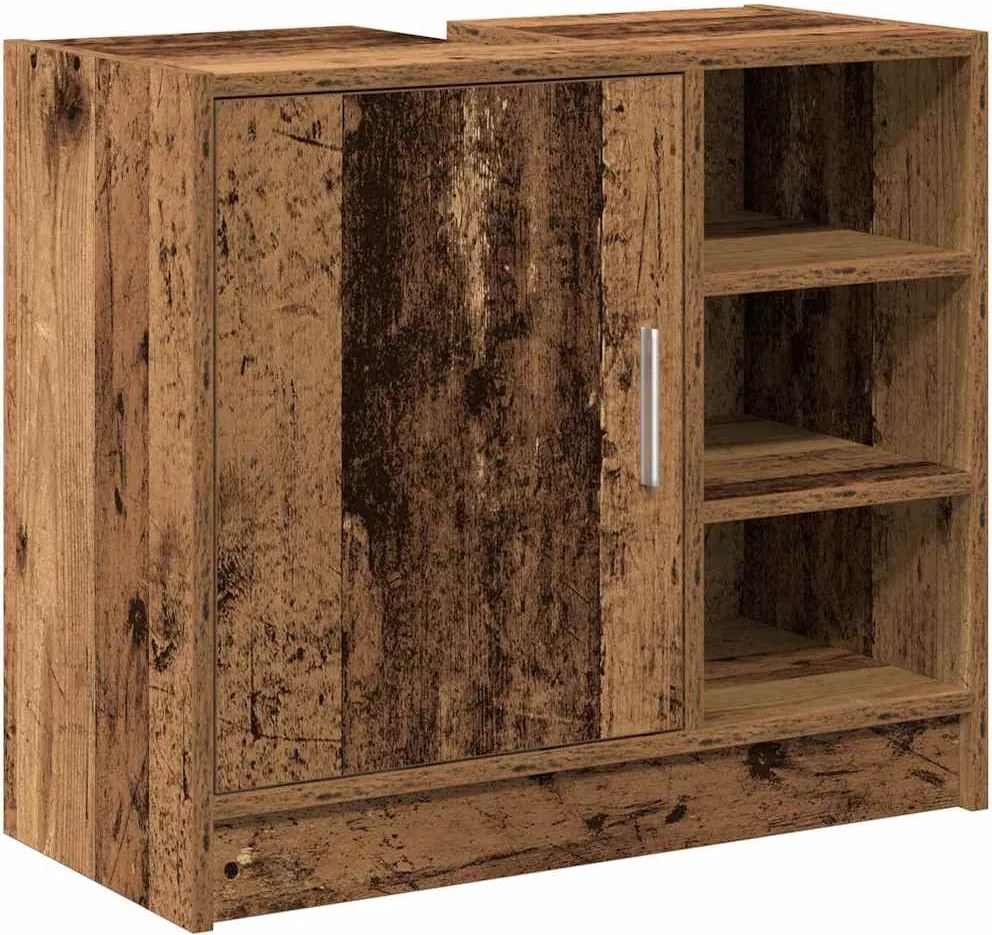 vidaXL Dulap de Baie cu raft Lemn Vechi 63 x 29 x 55 cm Lemn compozit