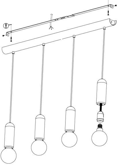 Eglo 39832 - Lustră pe cablu GIACONECCHIA 4xE27/40W/230V