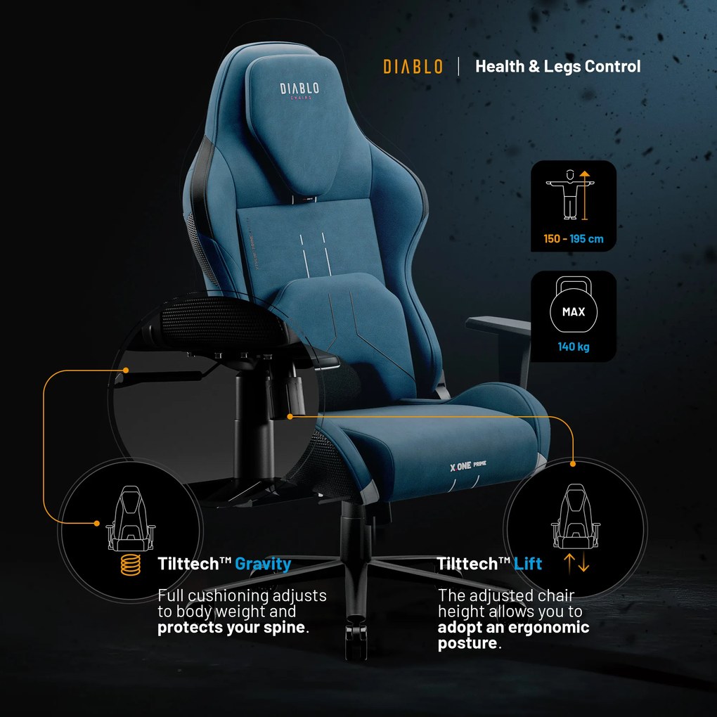 Scaun Gaming Diablo X.One Prime, Normal Size, Meta Ocean