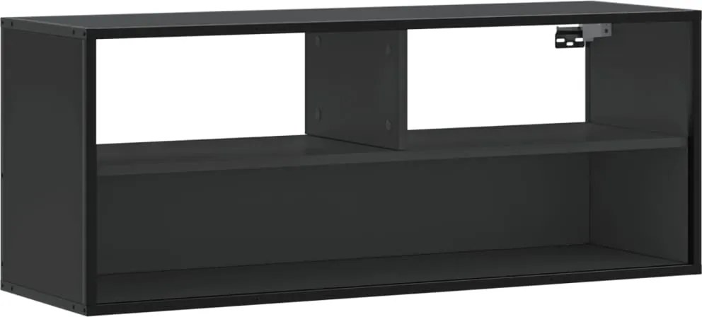 vidaXL Dulap TV, negru, 100x31x39,5 cm, lemn prelucrat și metal