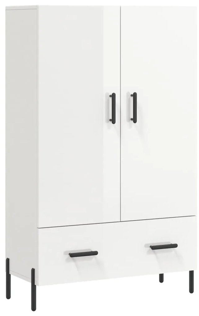 vidaXL Dulap înalt, alb extralucios, 69,5x31x115 cm, lemn prelucrat