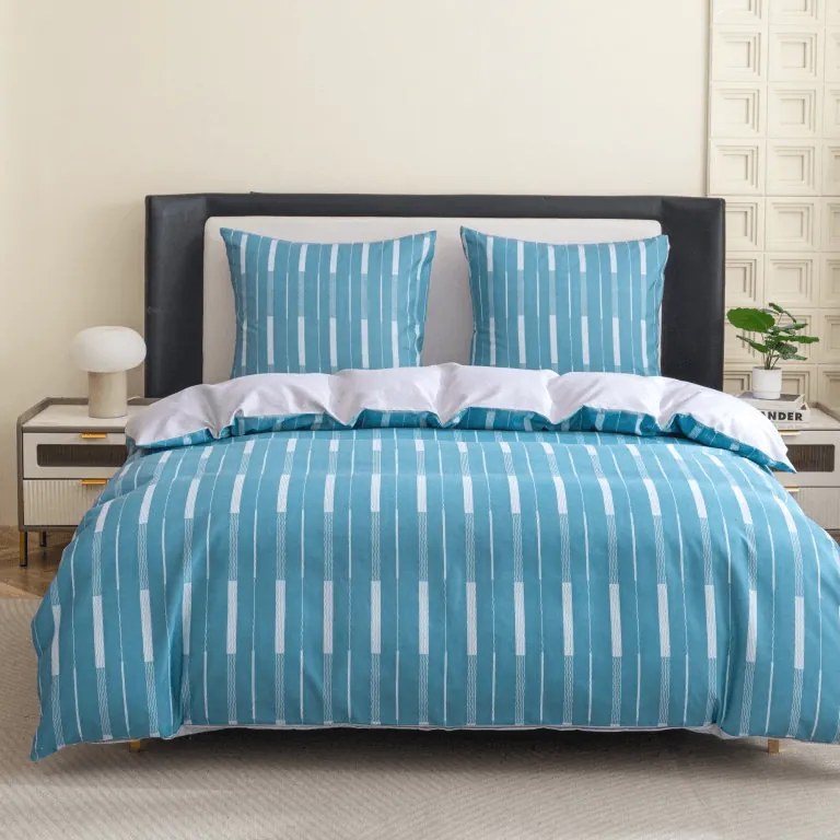 Lenjerie de pat microflanel STRIPELLE albastru Dimensiune lenjerie de pat: 70 x 90 cm | 140 x 220 cm