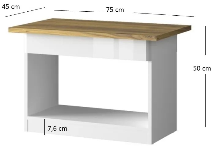 Masă de cafea Tiera (alb lucios + Stejar navarre). 1053344