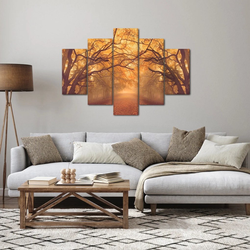 Tablou - Peisaj de toamnă cu drum (150x105 cm)