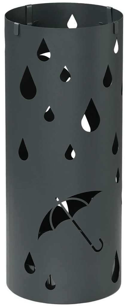 HOMCOM Suport pentru umbrele, oțel, formă de coloană, compartiment inferior detașabil, Ø17 x 41H cm, gri | Aosom Romania