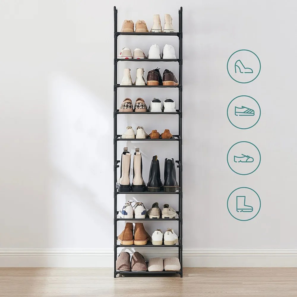 Raft de încălțăminte cu 10 niveluri, 45 x 28 x 173 cm