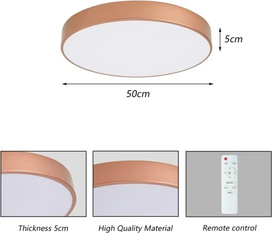 Brilagi - Lampă de tavan LED dimabilă POOL LED/60W/230V Ø 50 cm, bronz + telecomandă