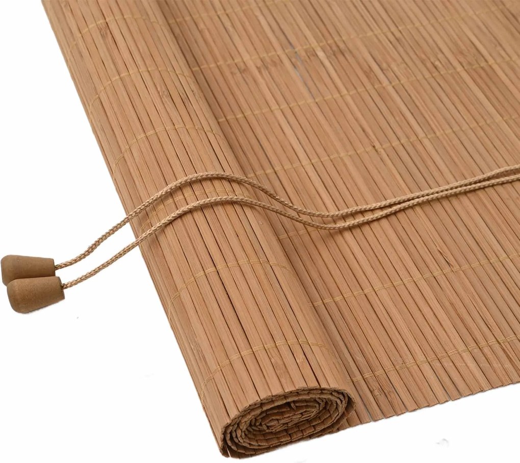 vidaXL Rulou textil cu perdele Manual Maro 150 x 160 cm Bambus