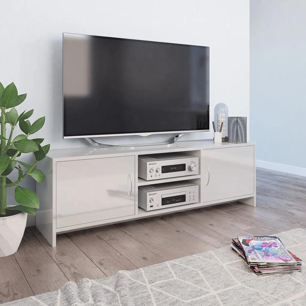800285 vidaXL Comodă TV, alb lucios, 120 x 30 x 37,5 cm, PAL