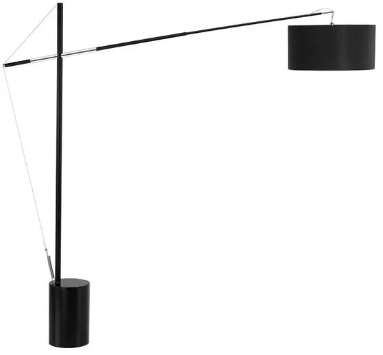 Lampa de podea din metal si plastic negru cu abajur ajustabil Traccia