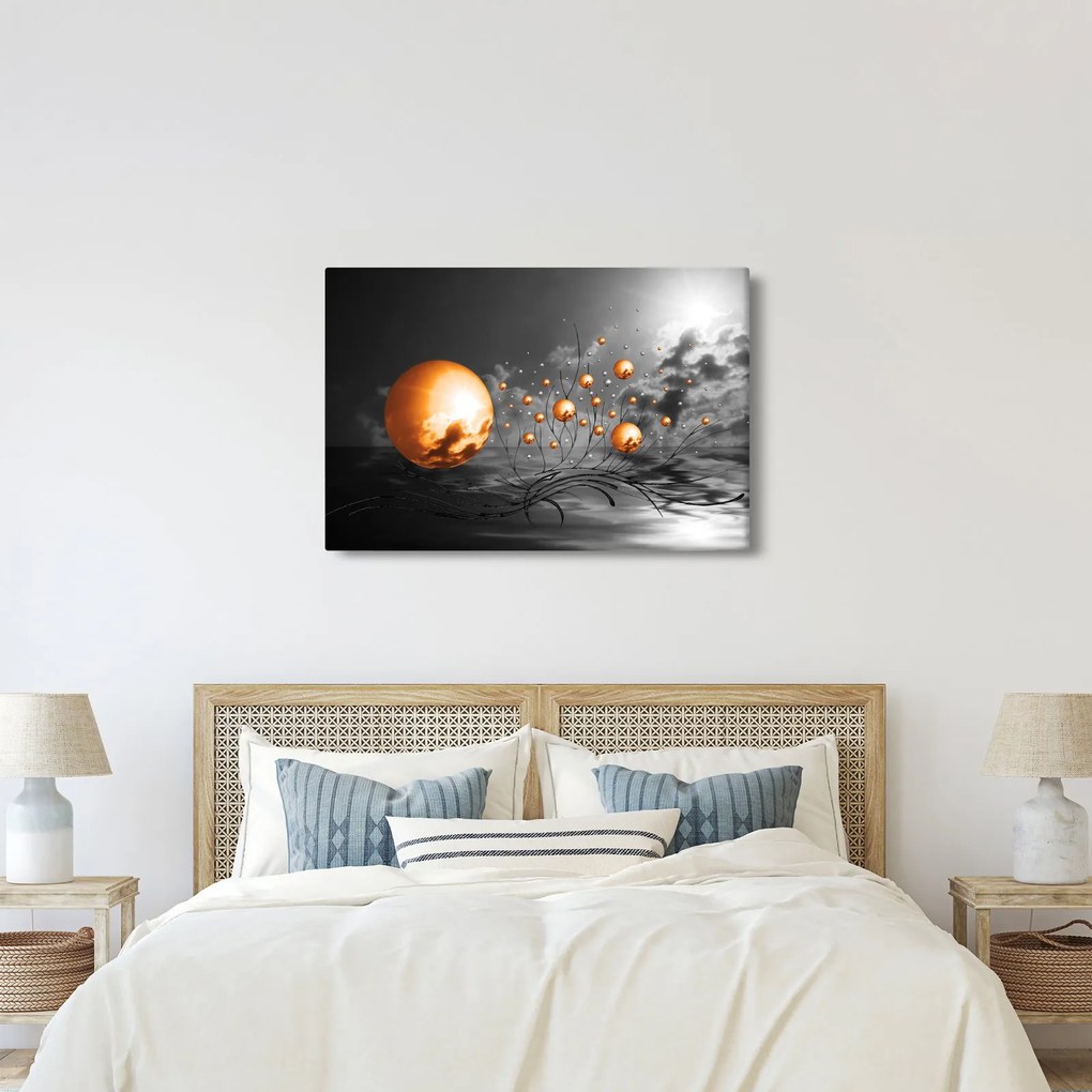 Tabloul bilelor portocalii abstarcte (90x60 cm)