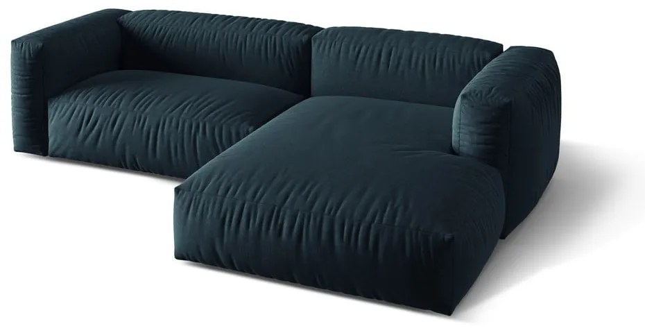 Colțar modular albastru închis (cu colț pe partea dreaptă) Martina – Micadoni Home