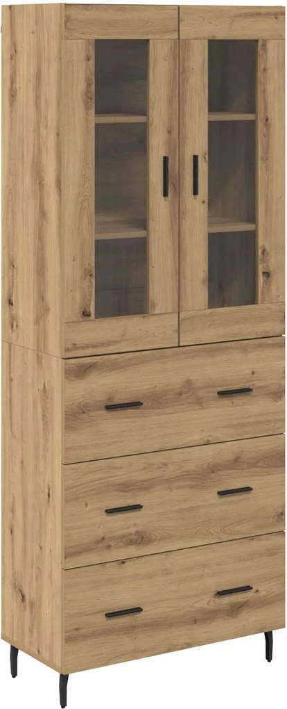 vidaXL Bufet cu sertar 2 pcs Stejar Artizanal Lemn compozit