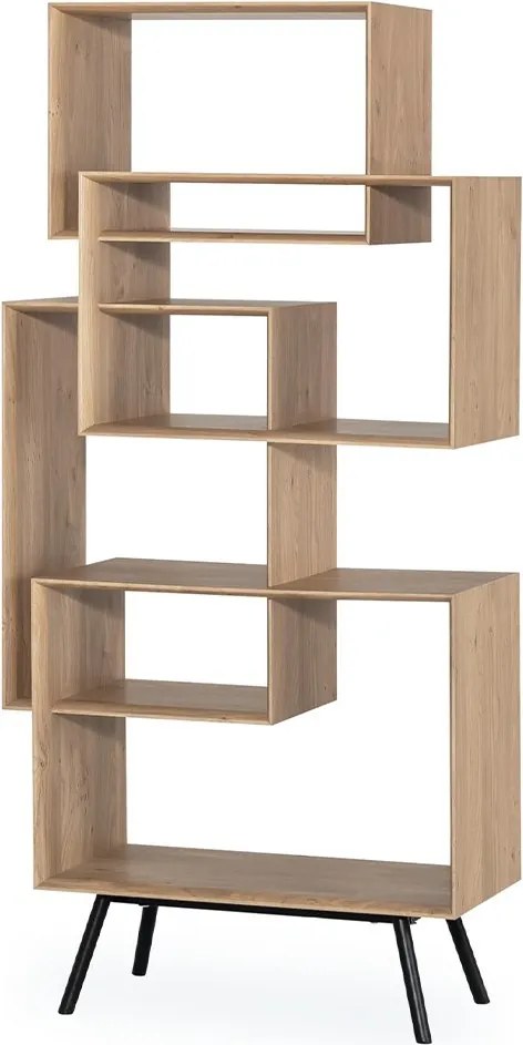 Bibliotecă lemn masiv KUADRAT – design modern cu structură geometrică