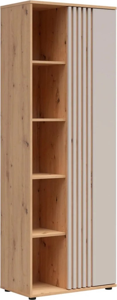 Biblioteca 5 rafturi BREVAS, stejar artisan/casmir, PAL, 70x40x196 cm