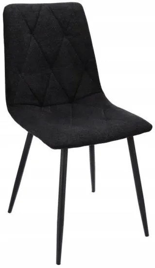Scaun bucatarie/living, tapitat, textil, metal, negru, 44x52x89 cm, Vena