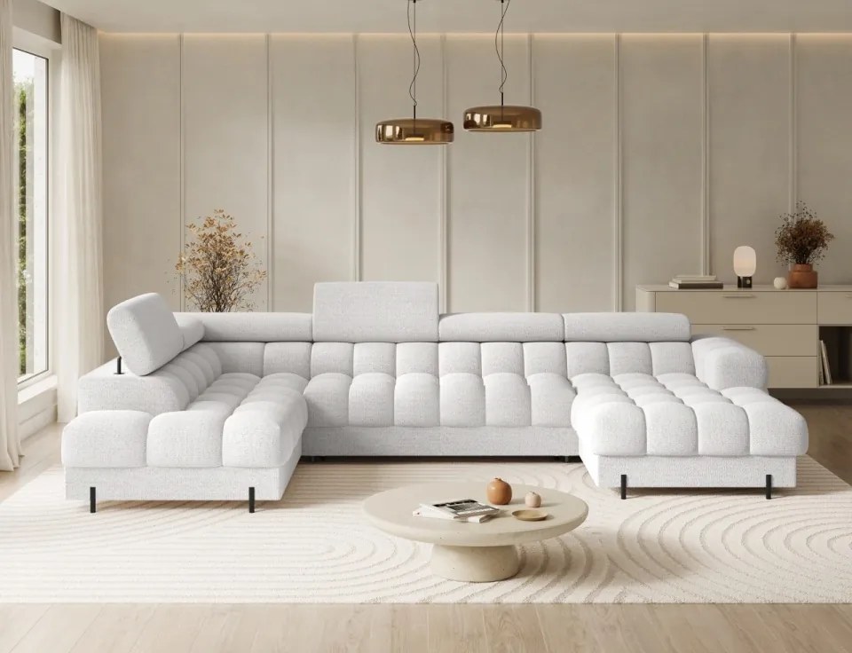 Coltar extensibil cu spatiu pentru depozitare, 358x202x93 cm, Feraria L, Eltap (Culoare: Gri Inchis / Royal 05)