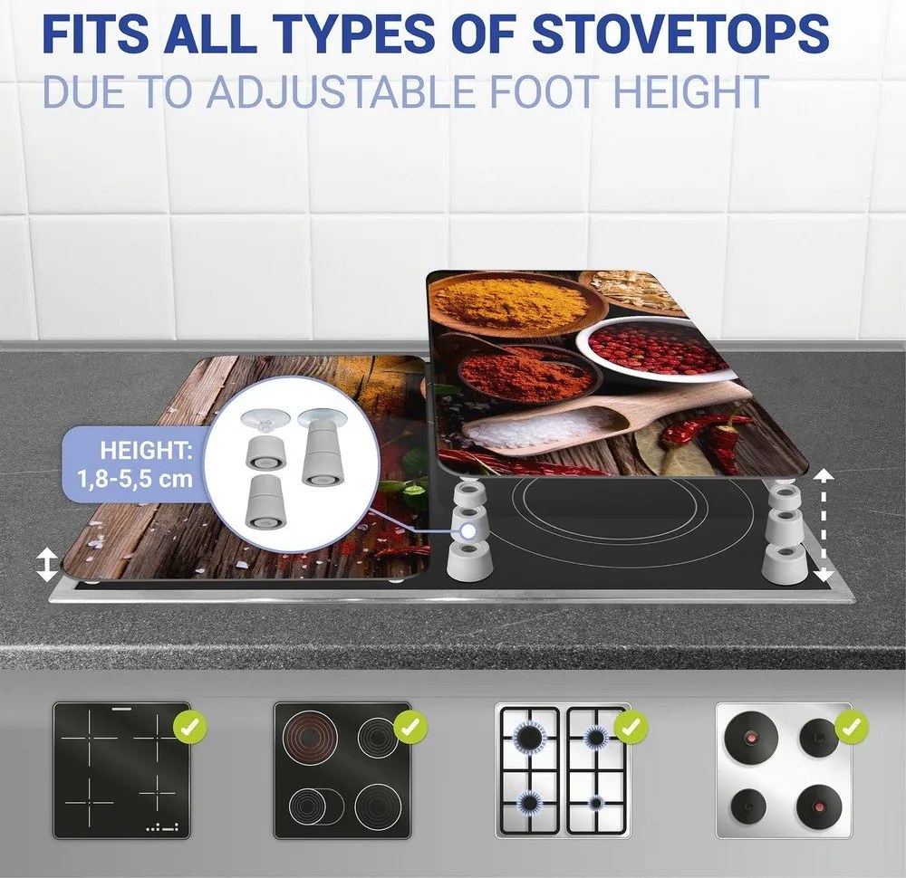 Set 2 protecții din sticlă pentru aragaz Wenko Spices, 52 x 30 cm