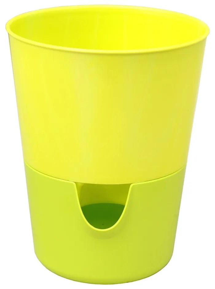 Ghiveci cu sistem de auto-irigare Plastia Rosmarin, verde-galben