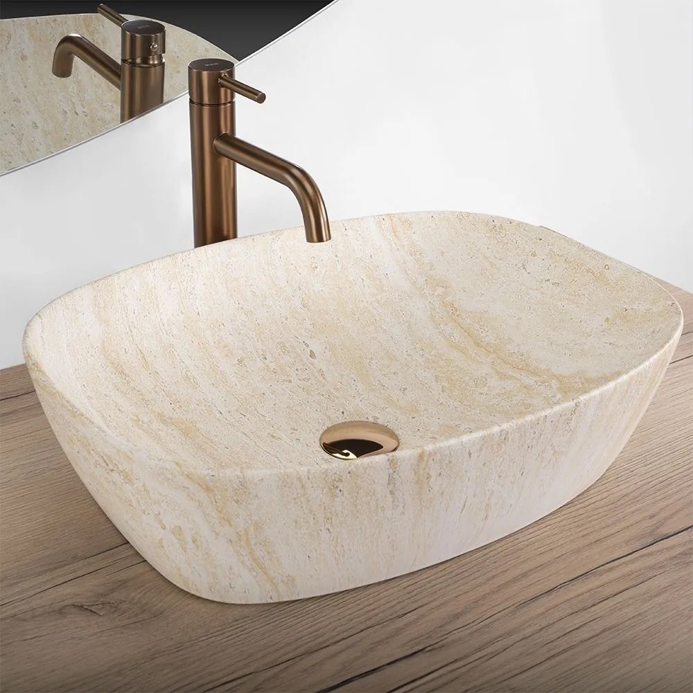 Lavoar pentru blat Rea Freja Travertine Matt