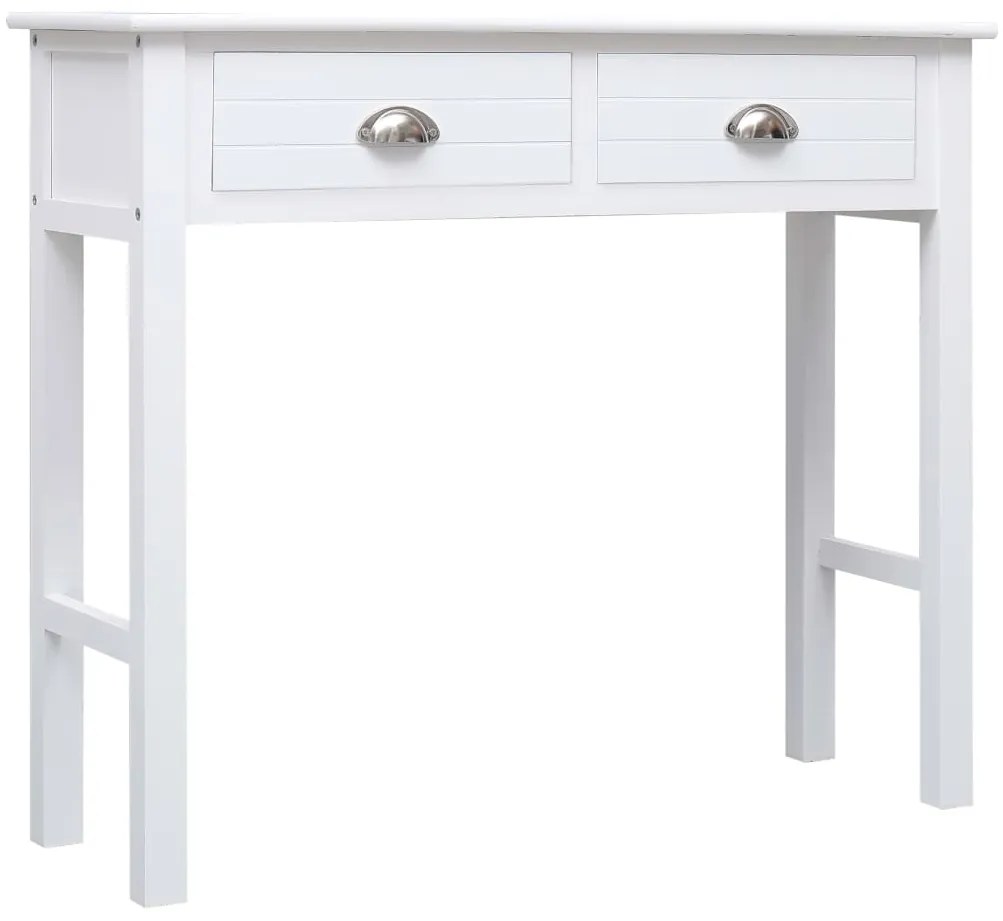 284145 vidaXL Masă consolă, alb, 90 x 30 x 77 cm, lemn