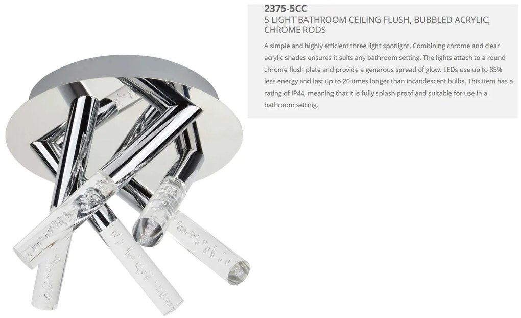 Plafoniera LED moderna pentru baie IP44 Bubbles 15W 2375-5CC SRT