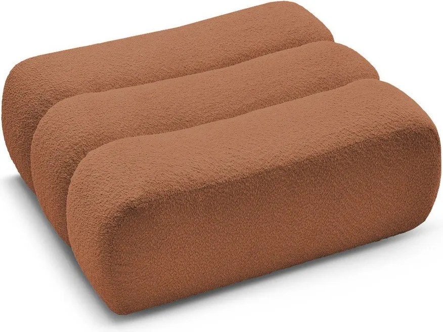 Taburet portocaliu cu tapițerie din țesătură bouclé Azra – Bobochic Paris