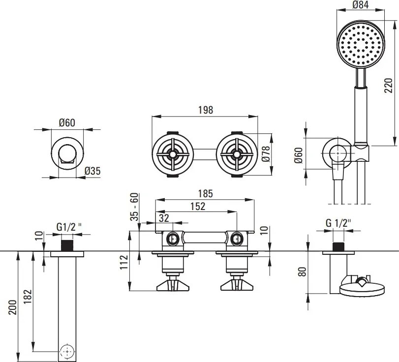 Temisto - Baterie de cada (NAC_09TQ) finisaj cromat