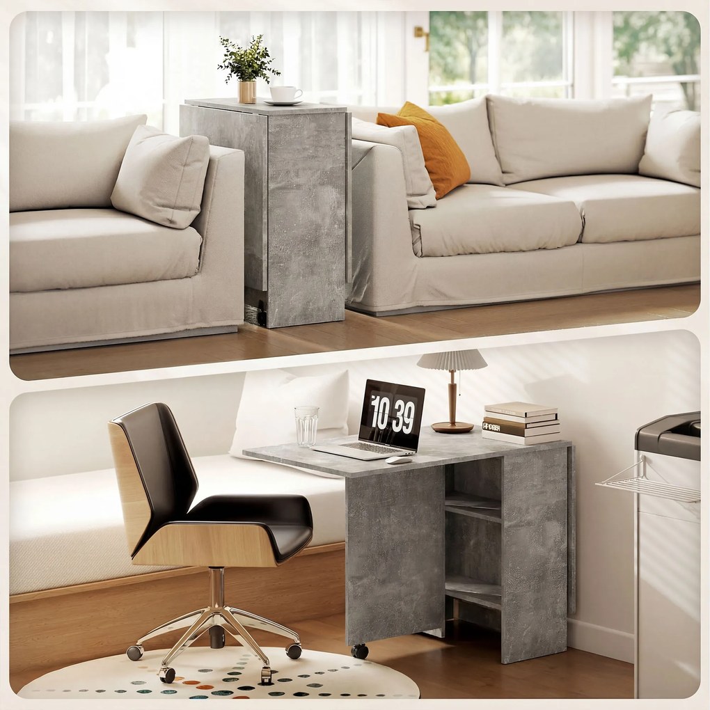 HOMCOM masă de dining, masă pliabilă economisire spațiu, masă economisire spațiu, masă extensibilă masă pliabilă masă economisire spațiu masă cu roți | Aosom Romania