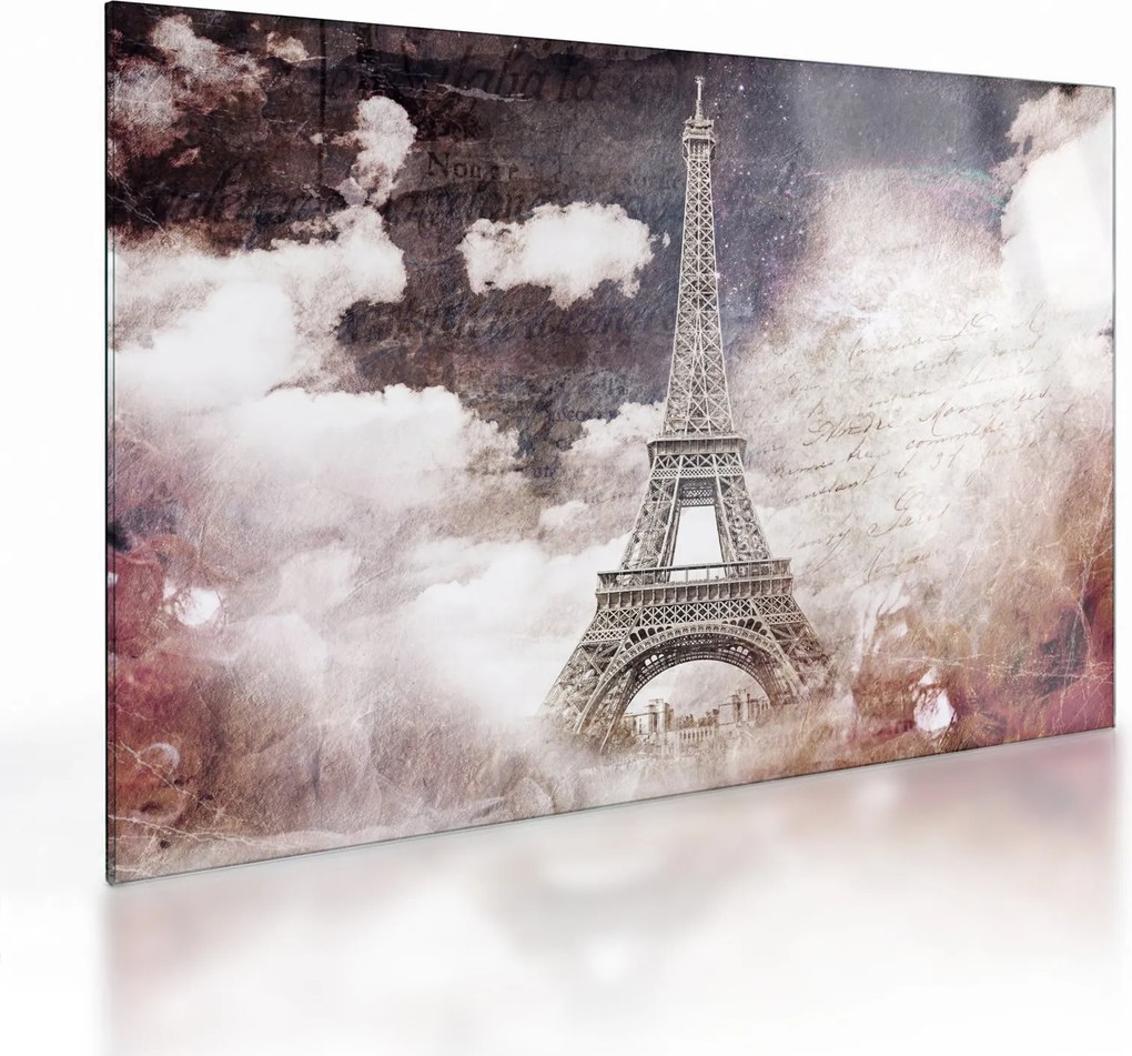 Tablou pe sticlă - Turnul Eiffel, Paris, Franța (70x50 cm)
