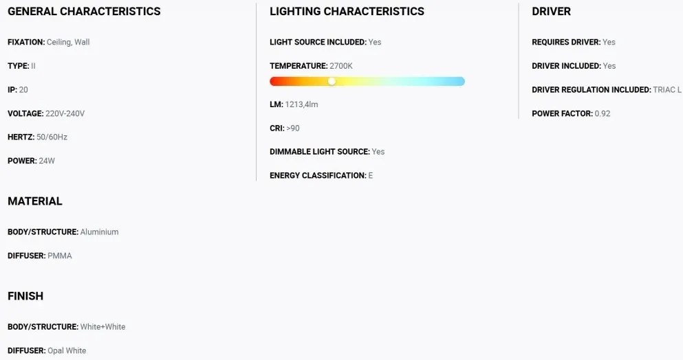 Lustra / Plafoniera LED design modern slim SHOKU 35cm alb