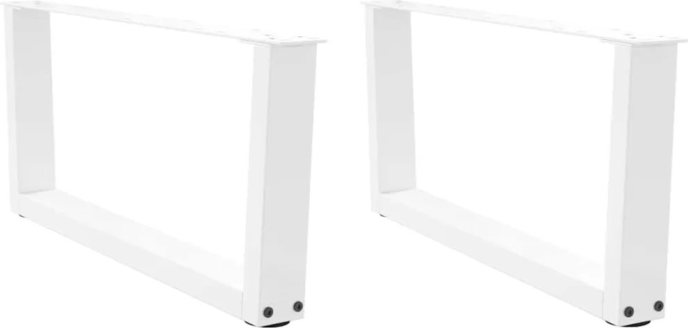vidaXL Picioare pentru măsuță de cafea în formă de V, 2 buc., alb, 70x(30-31,3) cm, oțel