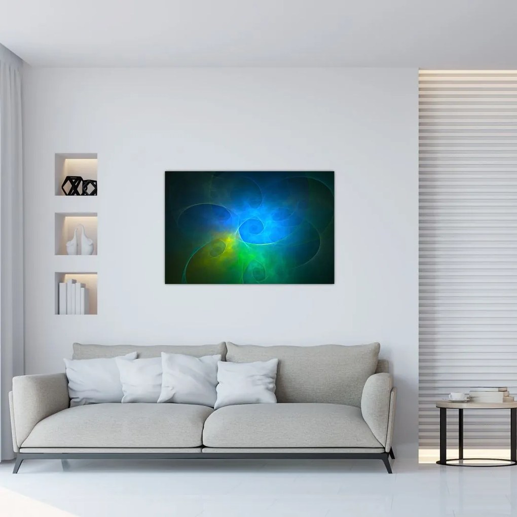 Tablou cu abstracțiune albastră (90x60 cm)
