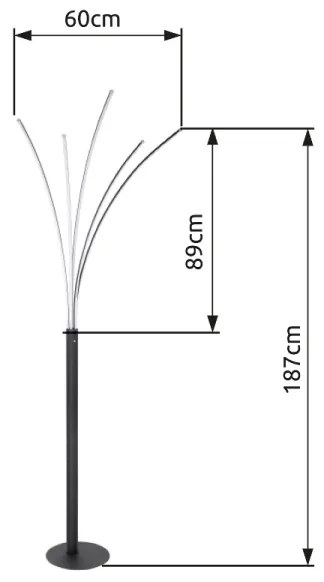 Globo 59229B - Lampă de podea LED BIZZY, reglabilă, cu control tactil, 36W, 230V