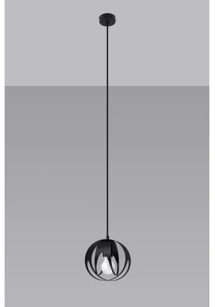Lustră pe cablu TULOS 1xE27/60W/230V neagră Sollux SL.1087