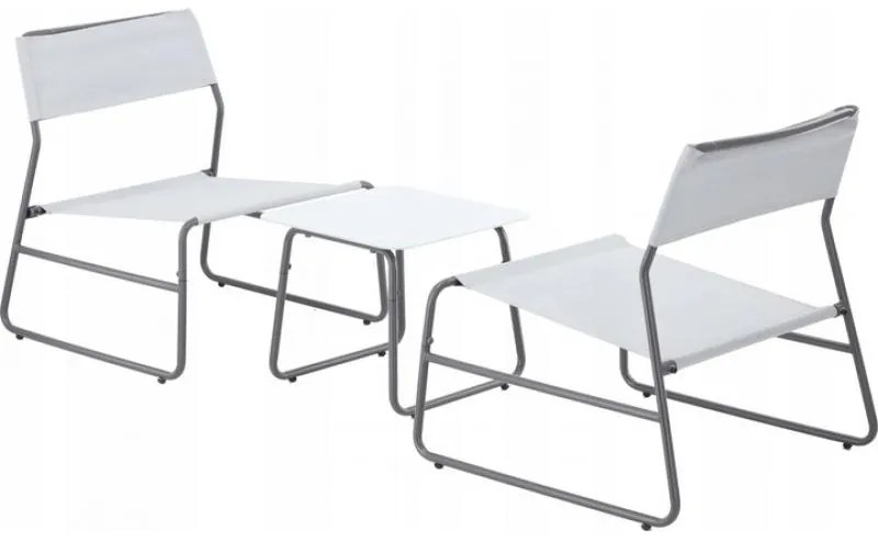 Set mobilier de grădină Leonn (pentru 2 persoane) (alb). 1096324