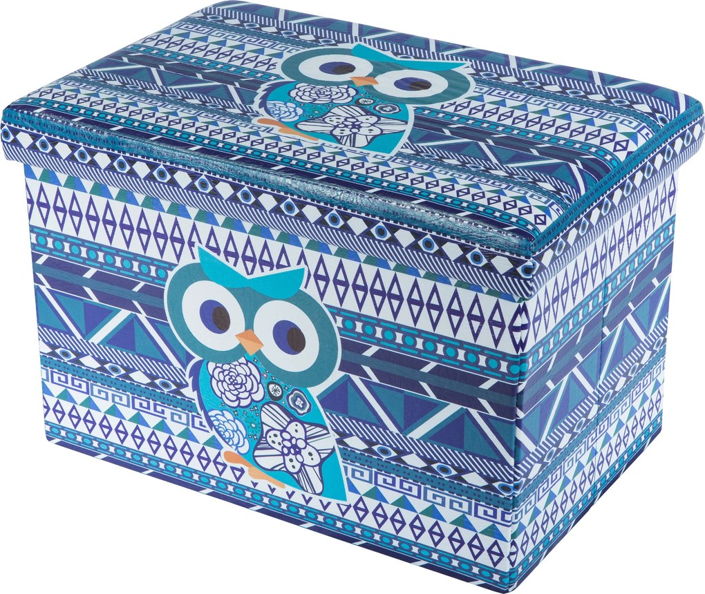 Taburet Design Blue Owl, multicolor, 48x32x31.5 cm