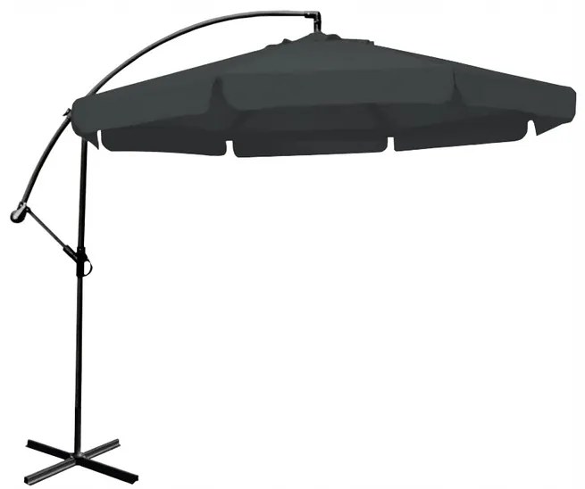 ShopJK UMBRELĂ DE SOARE PENTRU GRĂDINĂ 350 CM GRI ÎNCHIS