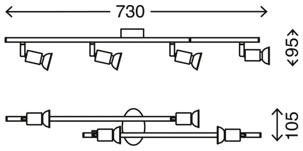 Spot LED SIMPLE 4xGU10/3W/230V Briloner 2767-042