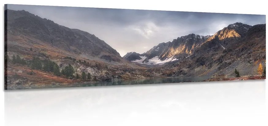 Tablou munți maiestuoși cu lacul