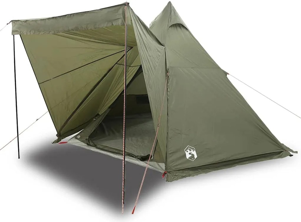vidaXL Cort familie Tipi pentru 6 persoane verde măsliniu impermeabil