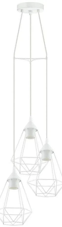 Eglo 79083 - Lustră suspendată pe cablu BYRON 3xE27/60W/230V, albă