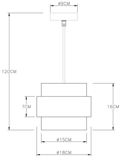 Lustră pe cablu MILEY 1xE27/60W/230V neagră/alamă Globo 15560H