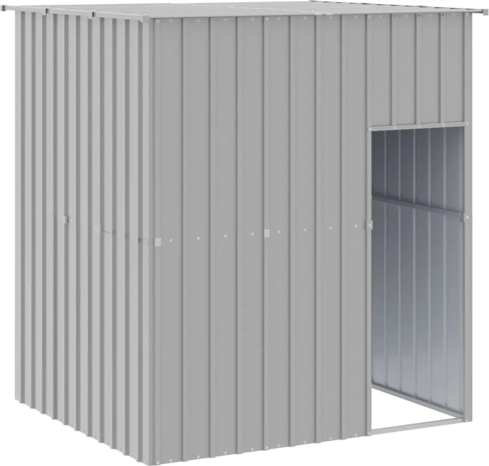 vidaXL Cușcă câine acoperiș gri deschis 165x153x181 cm oțel galvanizat