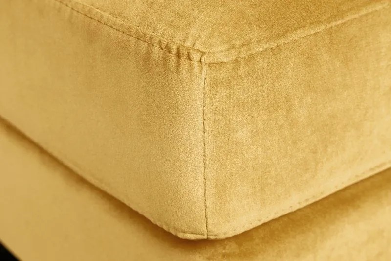 Taburete elegant Cozy Velvet 80cm, catifea galben mustar