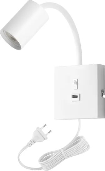 Immax NEO 08296L - Lampă de perete cu USB PUNTO 1xGU10/9W/230V albă